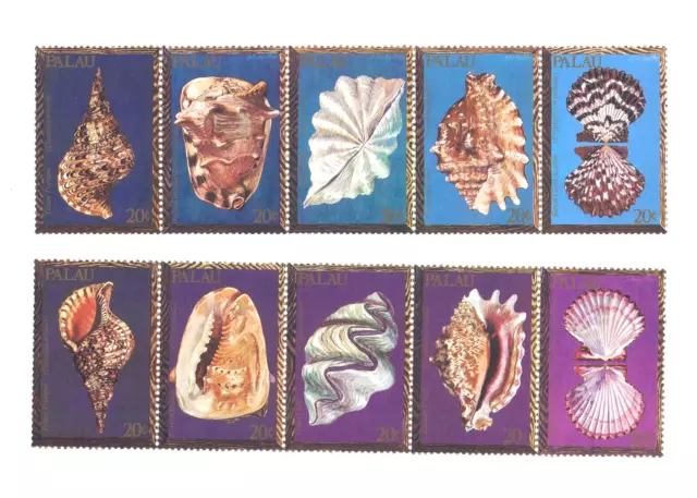 2/3 off $4.50 Scott Value - 1984 PALAU Seashells, Marine Life MNH NH UMM