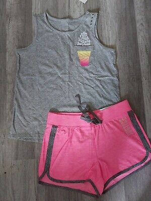 NWT Justice Girls Outfit Ice Cream Tank Top -  Dolphin Shorts Size 10