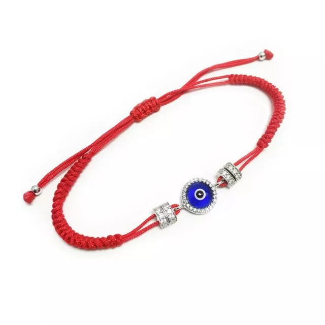 Protection Evil Eye Bracelet Sterling Silver 925 Lucky Kabbalah Jewelry Red Cord