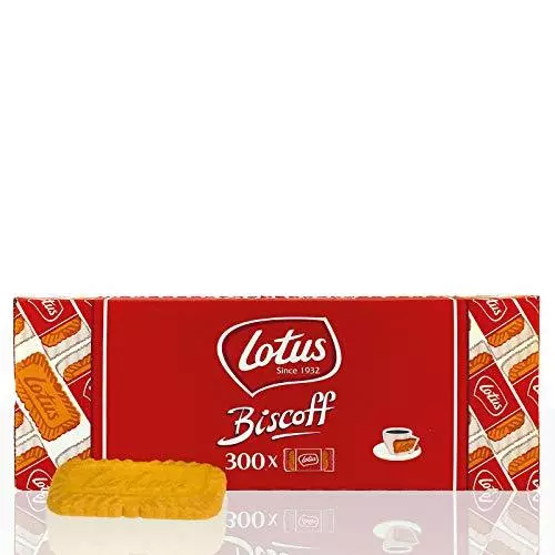 Lotus Biscoff Confezione da 300 biscotti singoli caramellati originali - servizio a rack