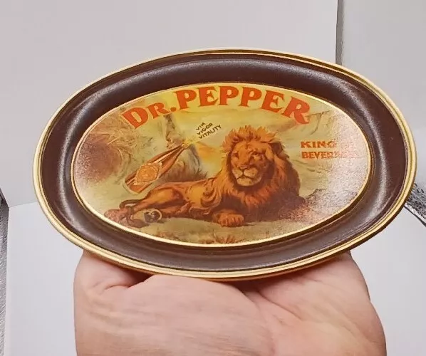 Vintage 1970's Dr. Pepper Lion King Of Beverages Change Tip Tray