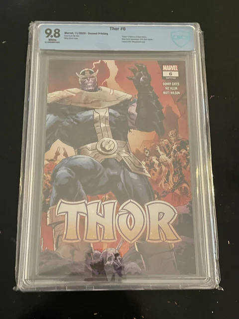 Thor #6 2nd Print CBCS 9.8 Not CGC Thanos Wraparound Cover Galactic Black Winter