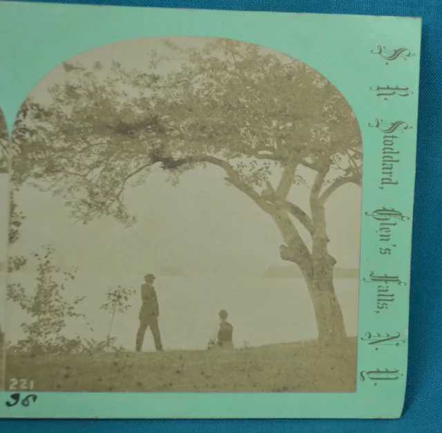 c1880 Stereoview Photo USA View At Bolton Lake George NY SR Stoddard