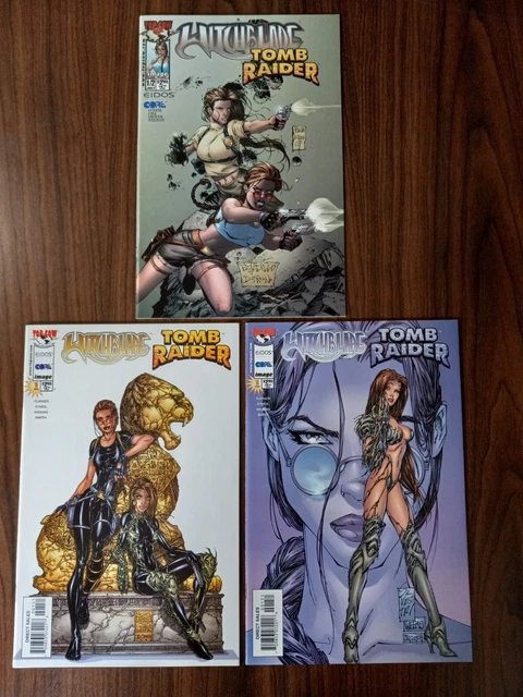 Witchblade/Tomb Raider(1998) 1, 1 Variant (2nd Lara Croft), 1/2 (2000) Retail Ed