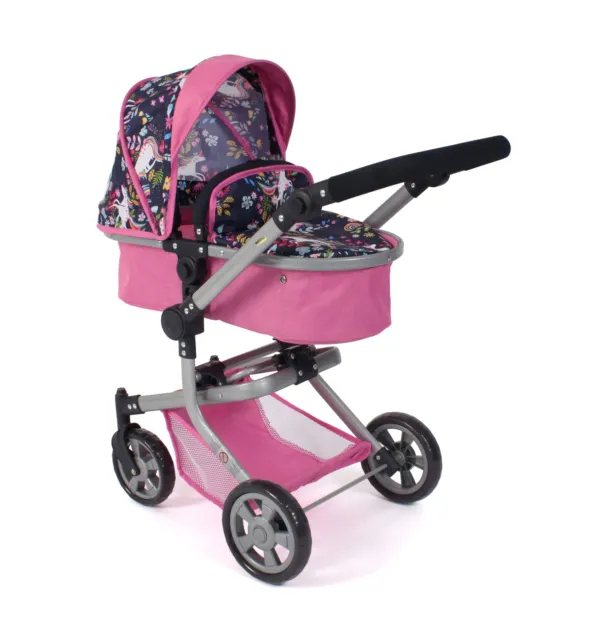 Cochecito de muñecas Bayer Chic 2000 595-43 Mika 2 en 1 coche de muñecas combinado unicornio MUY BUENO