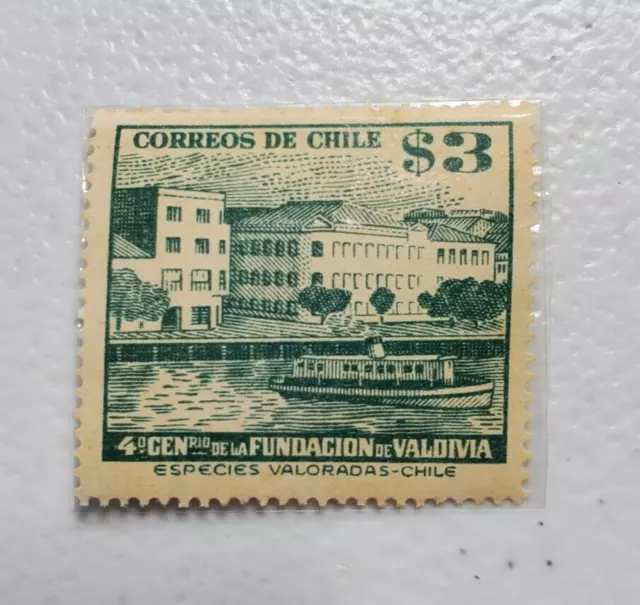 Correos De Chile  De La Fundacion De Valdiva $3 Postage Stamp 06/265