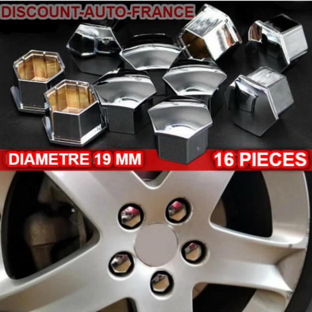 CAPUCHON CACHE ECROU JANTE ALU 19 MM PEUGEOT RENAULT FIAT AUDI CITROEN ...