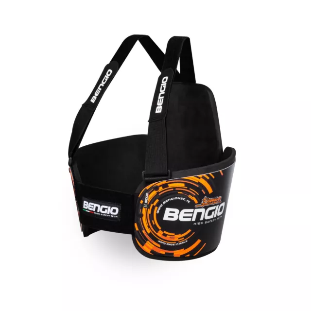 Gilet Bengio Bumper Plus Karting Protettore Costole Nero Fluo Arancione Migliore Marca