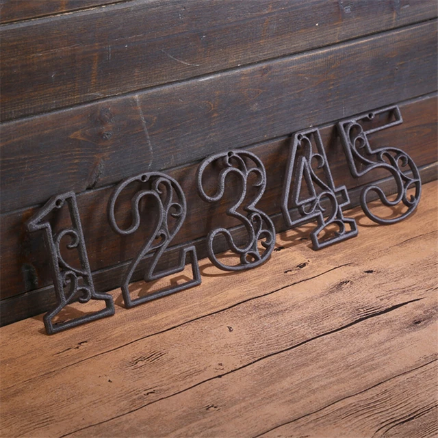 Props Wrought Iron Numerals House Address Door Number Iron Cast Numbers