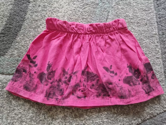 Pepco Baby Girl Pink Jersey Bunny Print Skirt 18-24 Months 100% Cotton