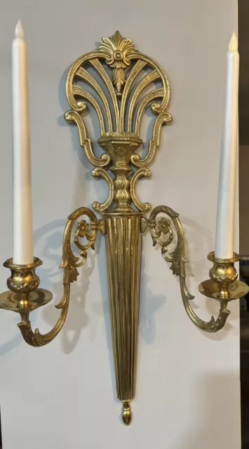 Hollywood Regency Candlestick Holder Sconce  Empire Style Elegant Candelabra