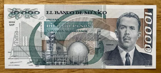 February 24, 1987 El Banco De Mexico 10000 Pesos Cardenas Note