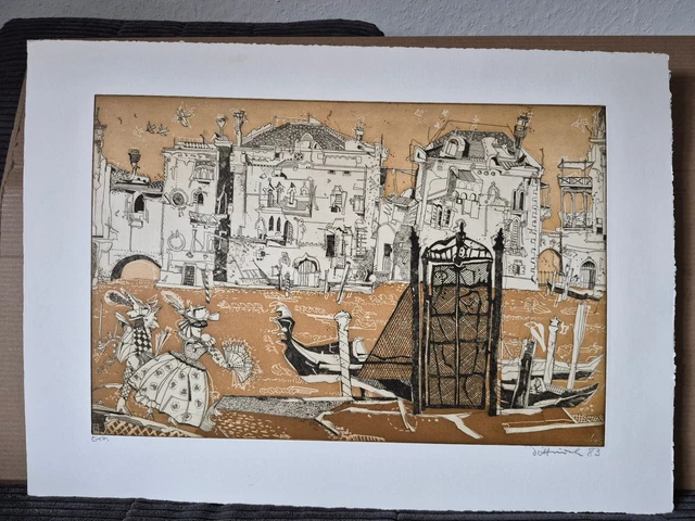 Gravure Originale « Ferme Toscane » De Simon Dittrich - édition Limitée, Style Graphique, Impression Artistique