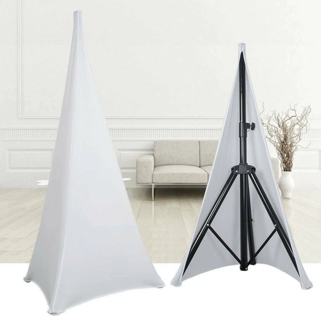 2 Pack Double Sided DJ Tripod Speaker Stand Scrim Stretch Cover Black White