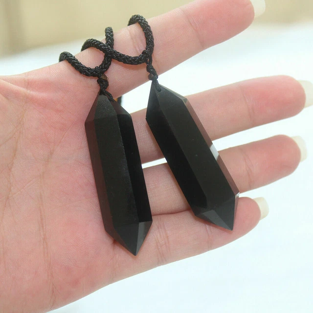 Natural Crystal Quartz Stone Pendulum Hexagonal Pendant Reiki Healing Necklace