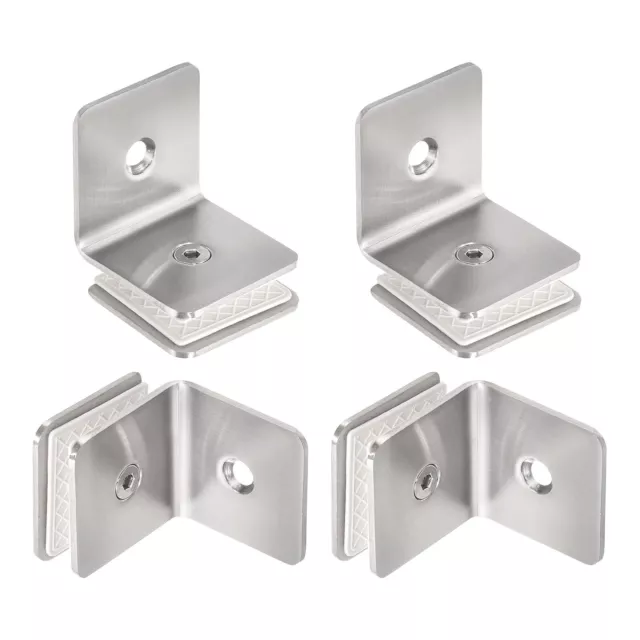 Square Glass Clamp, 4pcs Adjustable 8-12mm Thickness 90 Degree Single Side Clip