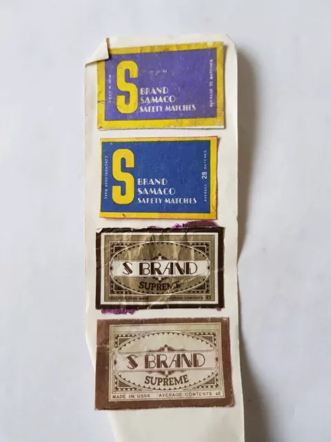 S Brand Samaco Vintage Matchbox Labels