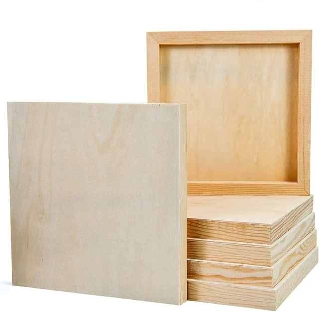 JeogYong 6 Stck. Holz Leinwand Holz Paneel Unfertig Holz Wiege Maltafel &