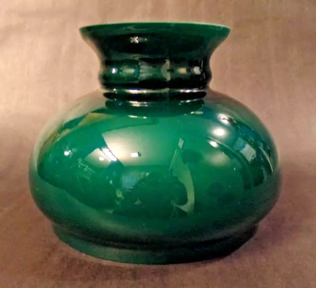 New 7" Cased Green Over Opal Plain Top Oil Student Table Glass Lamp Shade #7S637