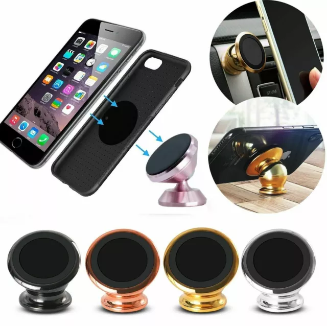 Universal 360° Magnetic Car Mount Cell Phone Holder Stand Dashboard For iPhone