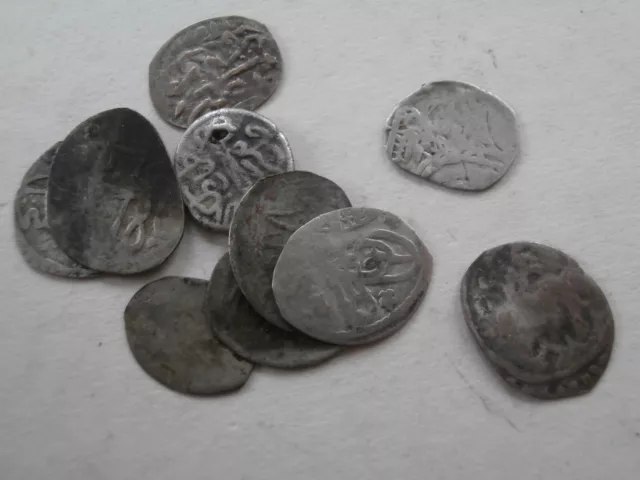 Lot of 10 Antique Small Silver Arabic Para Coins (Lot #2)