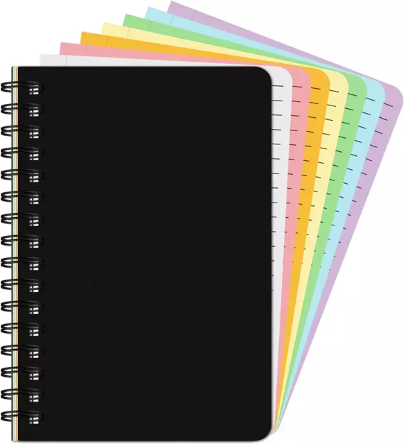 Spiral Notebook, Colored Lined College Ruled Paper, 105 Sheets/210