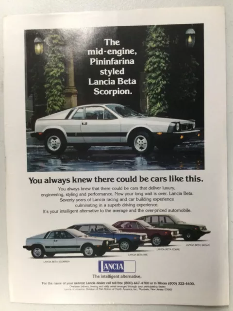 LLLAdv08 Vintage Advertisement 1976 Lancia  Beta Scorpion Coupe Sedan Jul 1976