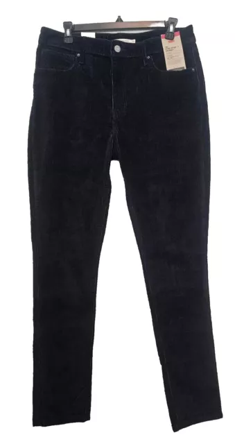 Levi's Womens Corduroy 721 High-Rise Skinny Stretch 14M Black Pants W32 L30