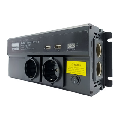 Camper inverter 1500W smart power modulato da 12v a ac 220v usb 6 porte auto camper 