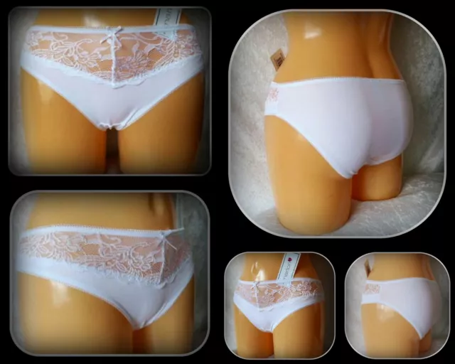LADIES WHITE BRIEFS Quality Mid Rise Sheer Lace Mesh Knickers