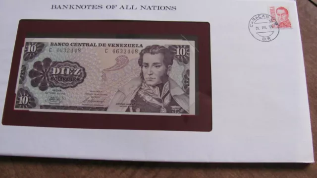 Banknotes of All Nations Venezuela 1981 P 60a 10 Bolivares UNC C prefix