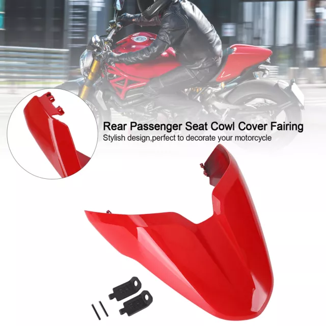 Rear Passenger/Pillion Seat Cover Fairing Fits Ducati Monster 797 821 1200 Red.