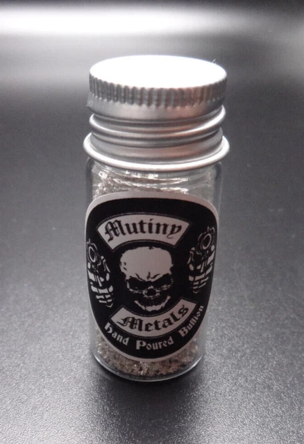 Mutiny Metals 1/2 Oz .5 999 Fine Crystal Silver Shot Pirate Bar Treasure