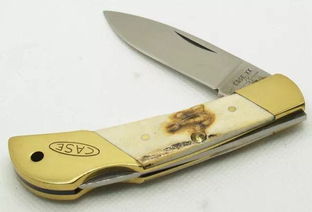 Case XX USA 10 Dot 1980 051051 L SSP Lockback Knife Stag Handles