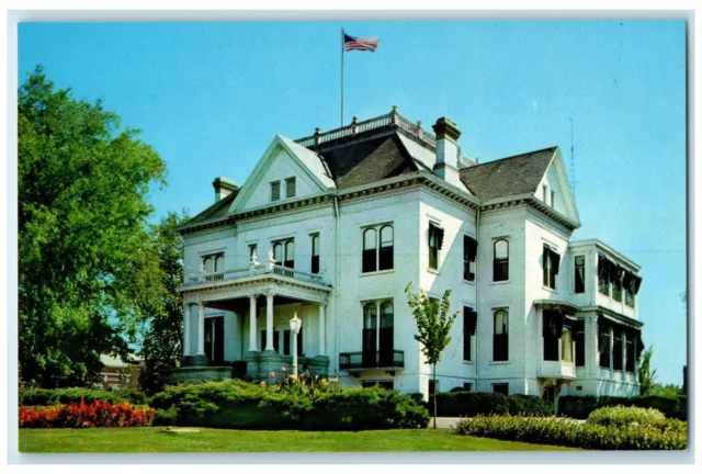 c1950's The Governor's Mansion Building US Flag Springfield Illinois IL Postcard