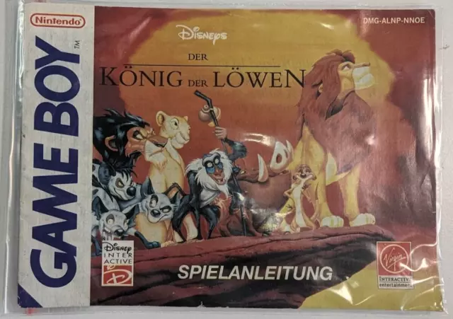 Der König der Löwen | Nintendo Gameboy | Game Boy Classic | Anleitung
