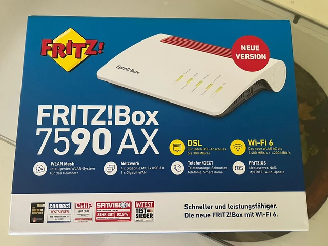 AVM FRITZ!Box 7590 AX - v2 - Wi-Fi6 - WLAN Mesh - versiegelt  ungeöffnet