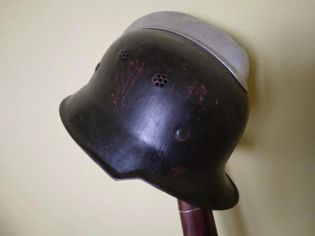 WW2 WK2 M34 Helm Stahlhelm Feuerwehr Feuerlöschpolizei. (skl)