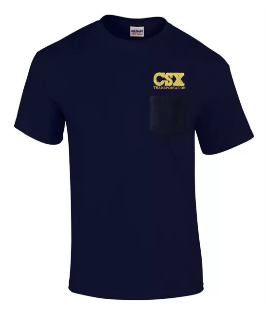 On Sale CSX Transportation Embroidered Pocket Tee [p22]