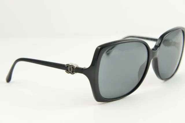 CHANEL 5242-A c.501/3F Cocomark Sunglasses Black Silver Tweed Plastic  Womens 347