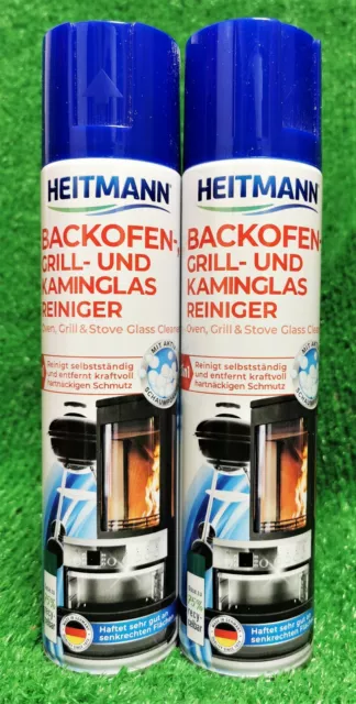 (18,13€/l) 2x Heitmann KAMIN GLAS REINIGER Kaminreiniger 400ml  Kaminglas Vers0€
