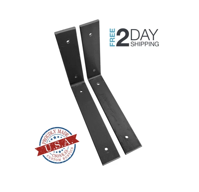 2 Pack - Angle Shelf Brackets, Farmhouse Metal Shelf Bracket, Industrial Modern