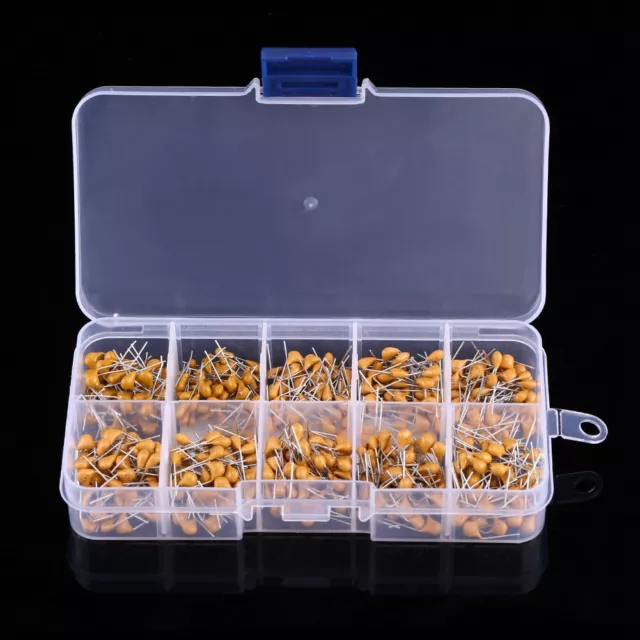 500pcs 10 Values Monolithic Multi Layer Ceramic Capacitors 0.1μF-10μF With Box♓