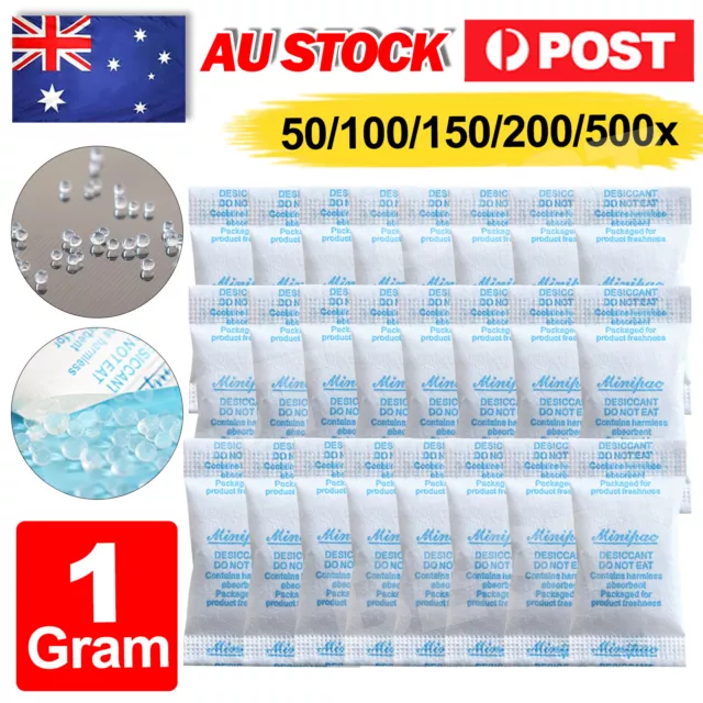 1 gram Reusable Silica Gel Packets Desiccant Moisture Absorber Packs Food Grade