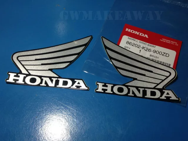 Honda wing Logo Vinyl Decal Truck Window Sticker Motorcycle 85MM Silver Black