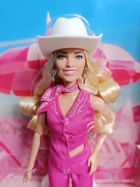 Margot Robbie Como Barbie en Rosa Occidental Conjunto Película Colección Muñeca