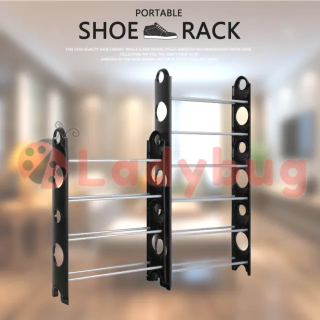 10 Tiers Shoe Rack 30 Pairs Stackable Storage Holder Organiser  for Shoes