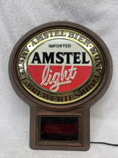 AMSTEL LIGHT SIGN  DIGITAL CLOCK 11 1/2 " x 14”