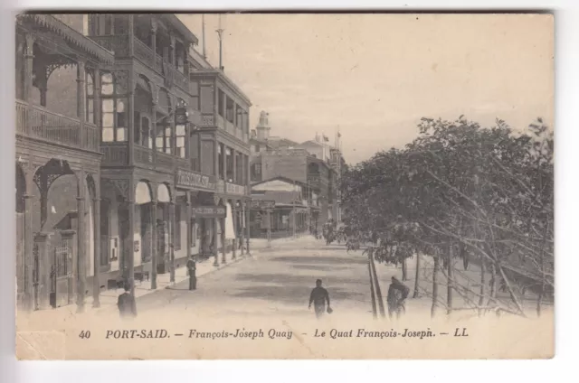 Cpa  Afrique Egypte -  Port Said Quai  Francois Joseph Quay  Commerces 1926 ~D01