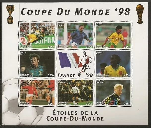 CENTRAFRIQUE 1998 - ETOILES DE LA COUPE DU MONDE - Neufs** sans charniere - CB18